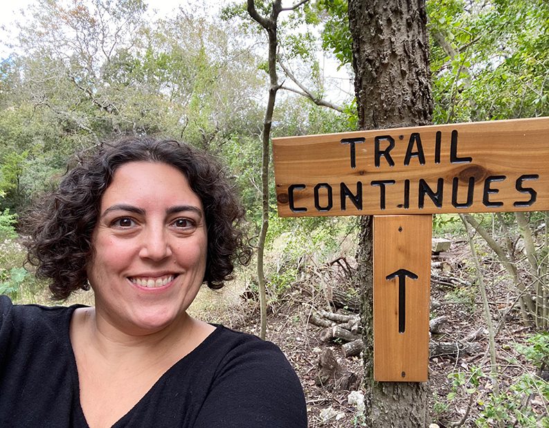 Paula on trail near CBExchange